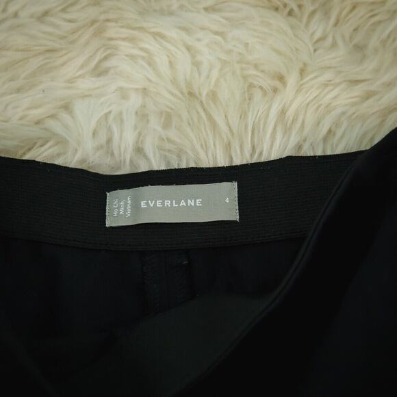Everlane Size 4 Black Side Zip Elastic Waist Tapered Skinny Leg Cropped Pants - Picture 3 of 6